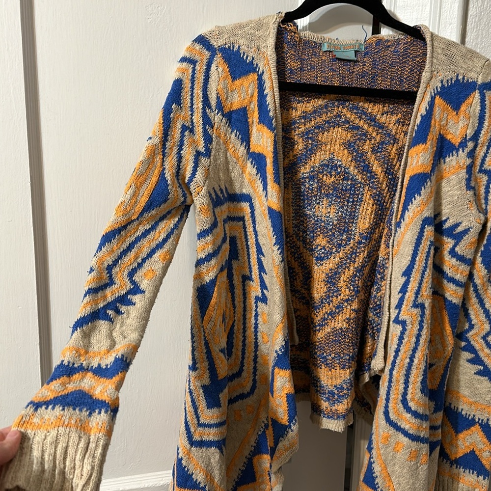 Flying Tomato Aztec knit cardigan